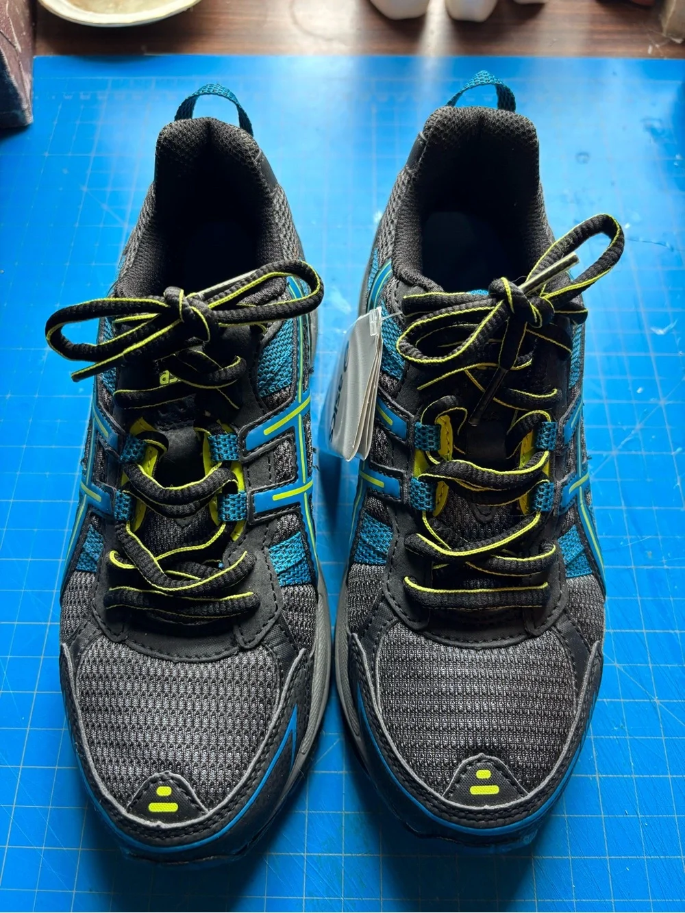 Asics Women's Athletic Sneakers in Gray with Blue & Yellow Accents NWT
